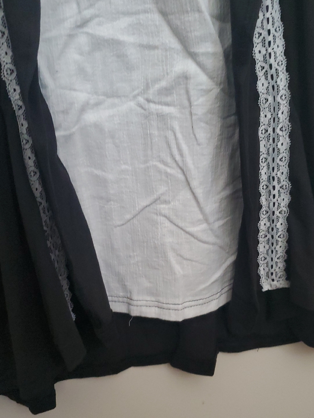 Hot Topic's Black Maxi Dress with White Bell Sleeve Lace Trim - Picture 9 of 14